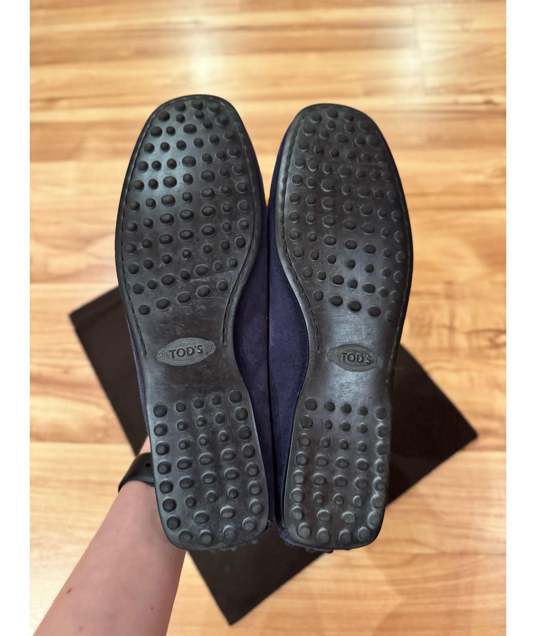 TOD'S Синие замшевые мокасины, фото 6
