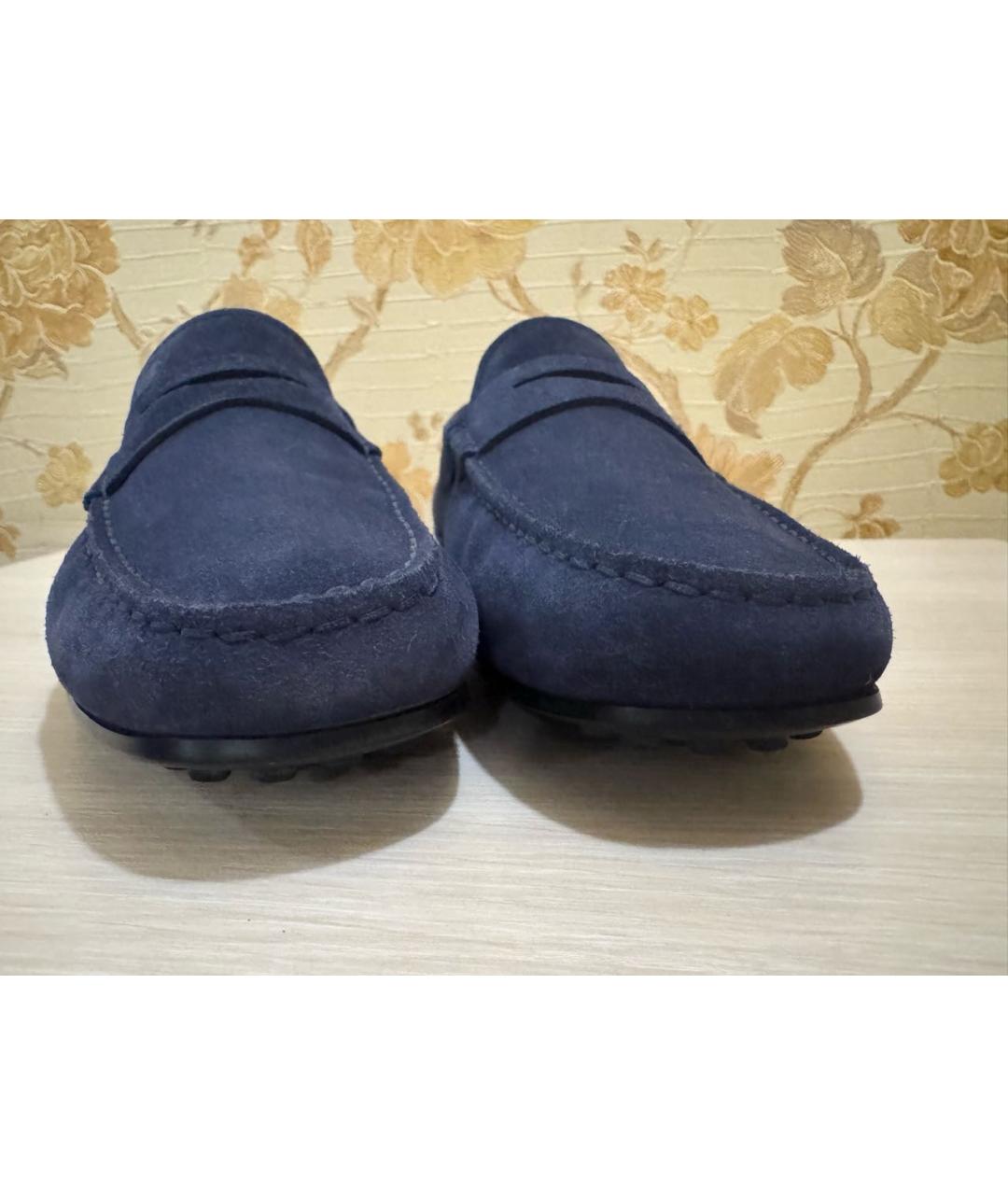 TOD'S Синие замшевые мокасины, фото 2