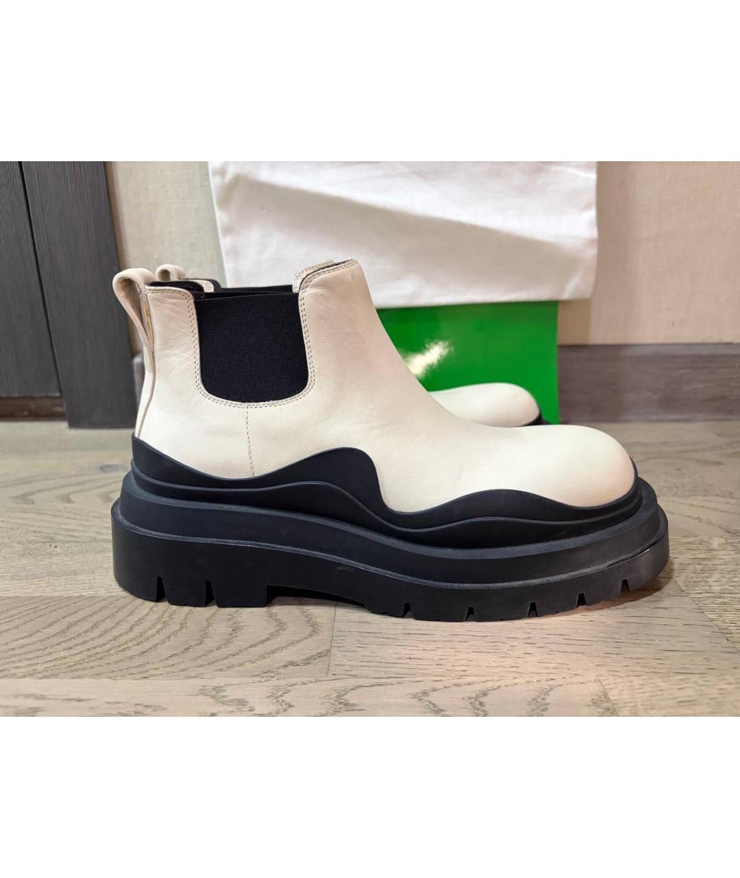 BOTTEGA VENETA Белые кожаные полусапоги, фото 7