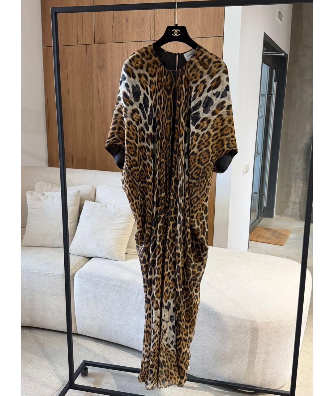 SAINT LAURENT Мульти шелковое повседневное платье, фото 3