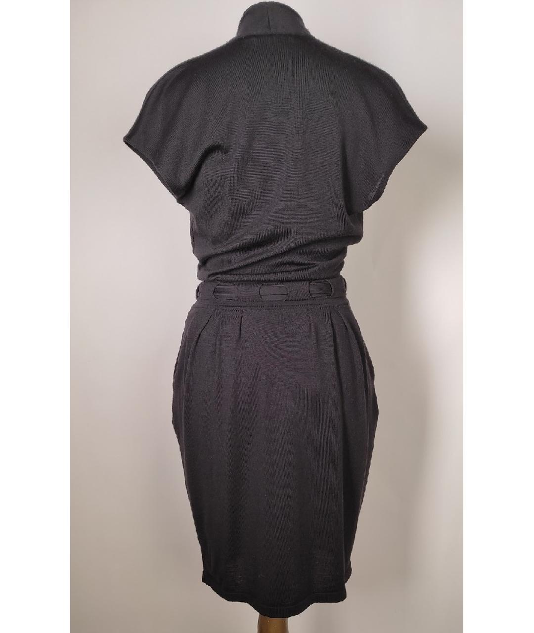 CHRISTIAN DIOR PRE-OWNED Черное шерстяное повседневное платье, фото 3