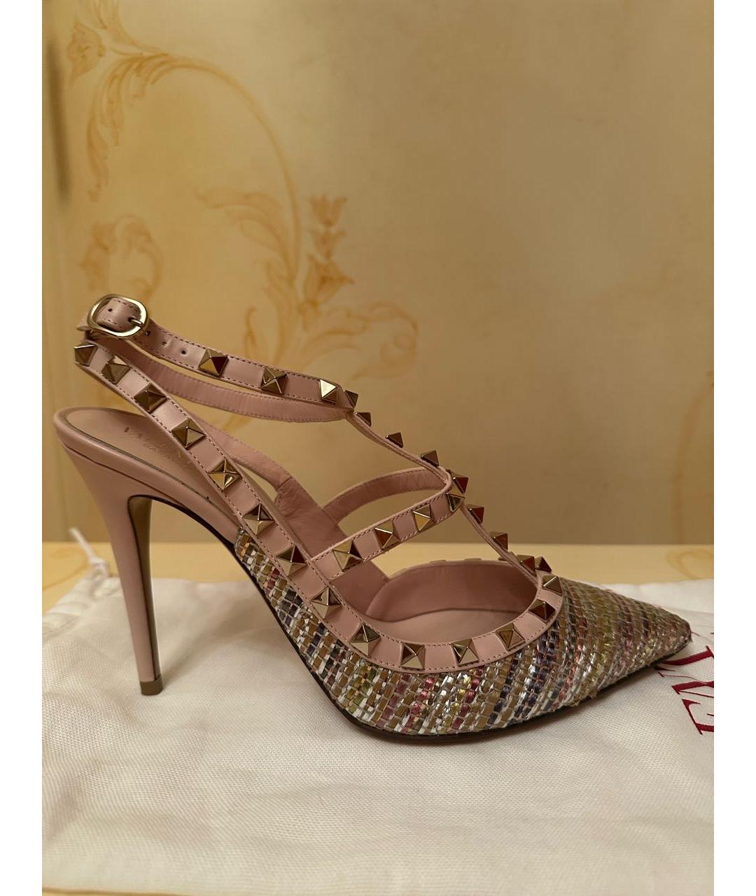 VALENTINO Розовые текстильные туфли, фото 7
