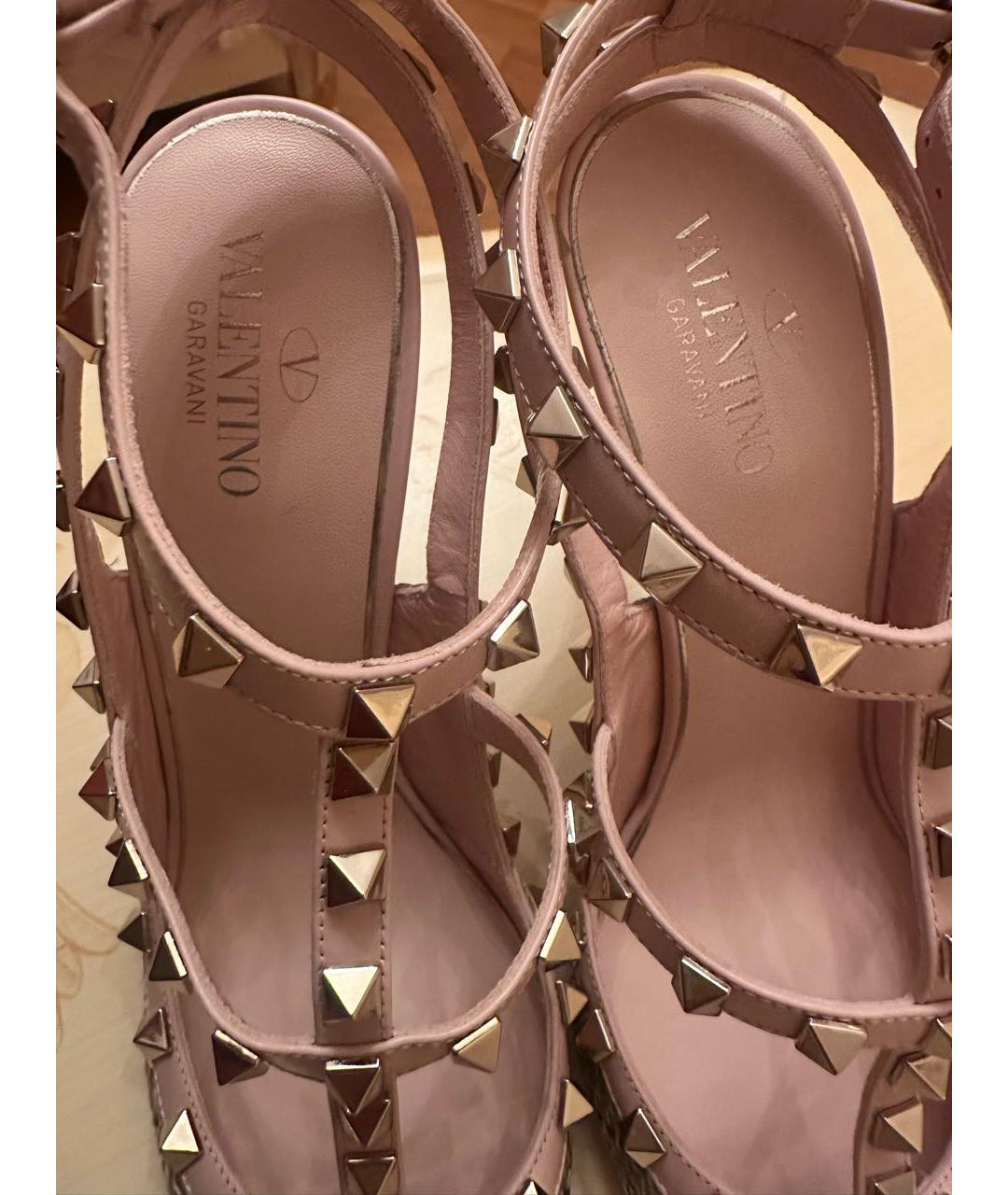 VALENTINO Розовые текстильные туфли, фото 6