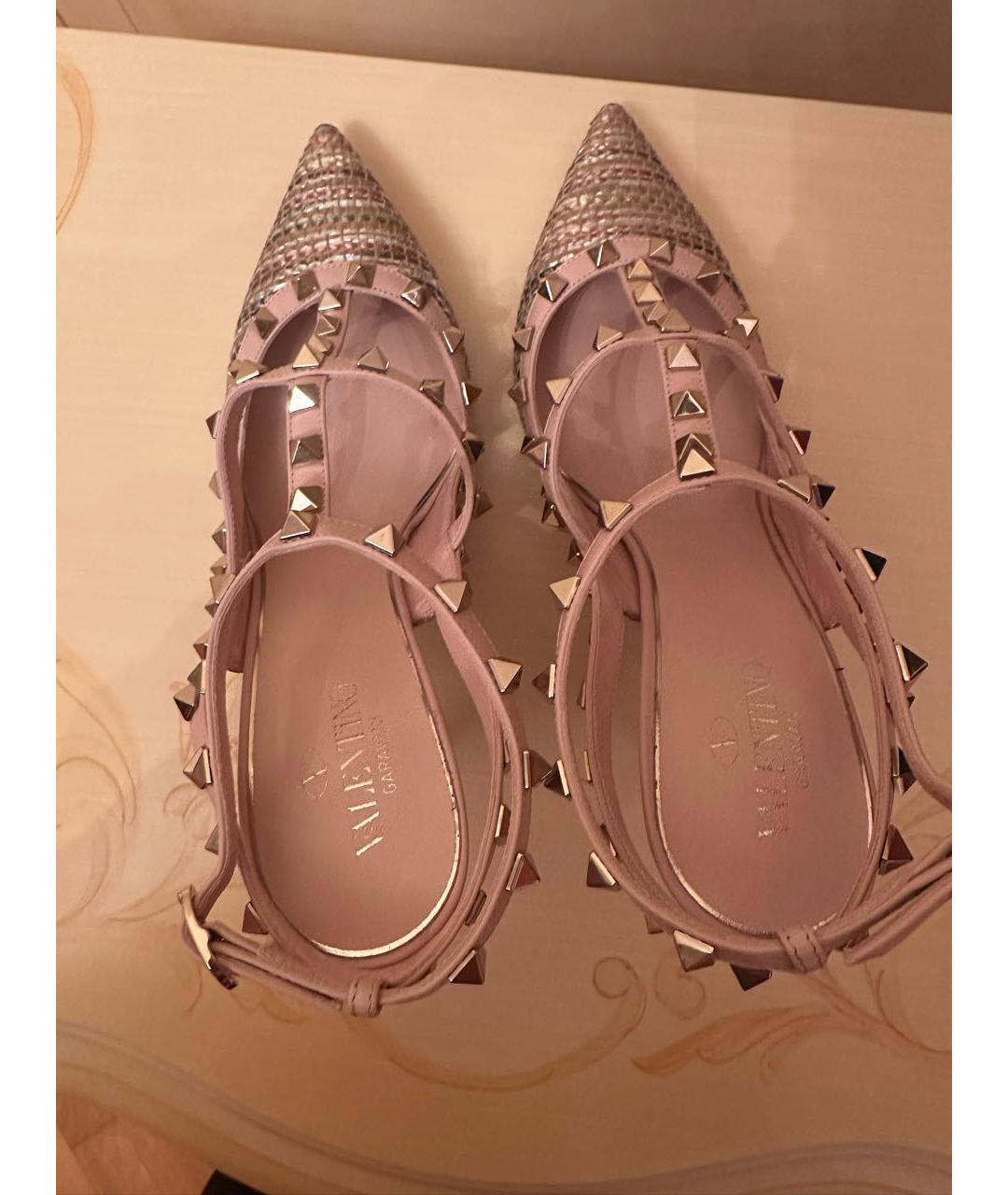 VALENTINO Розовые текстильные туфли, фото 2