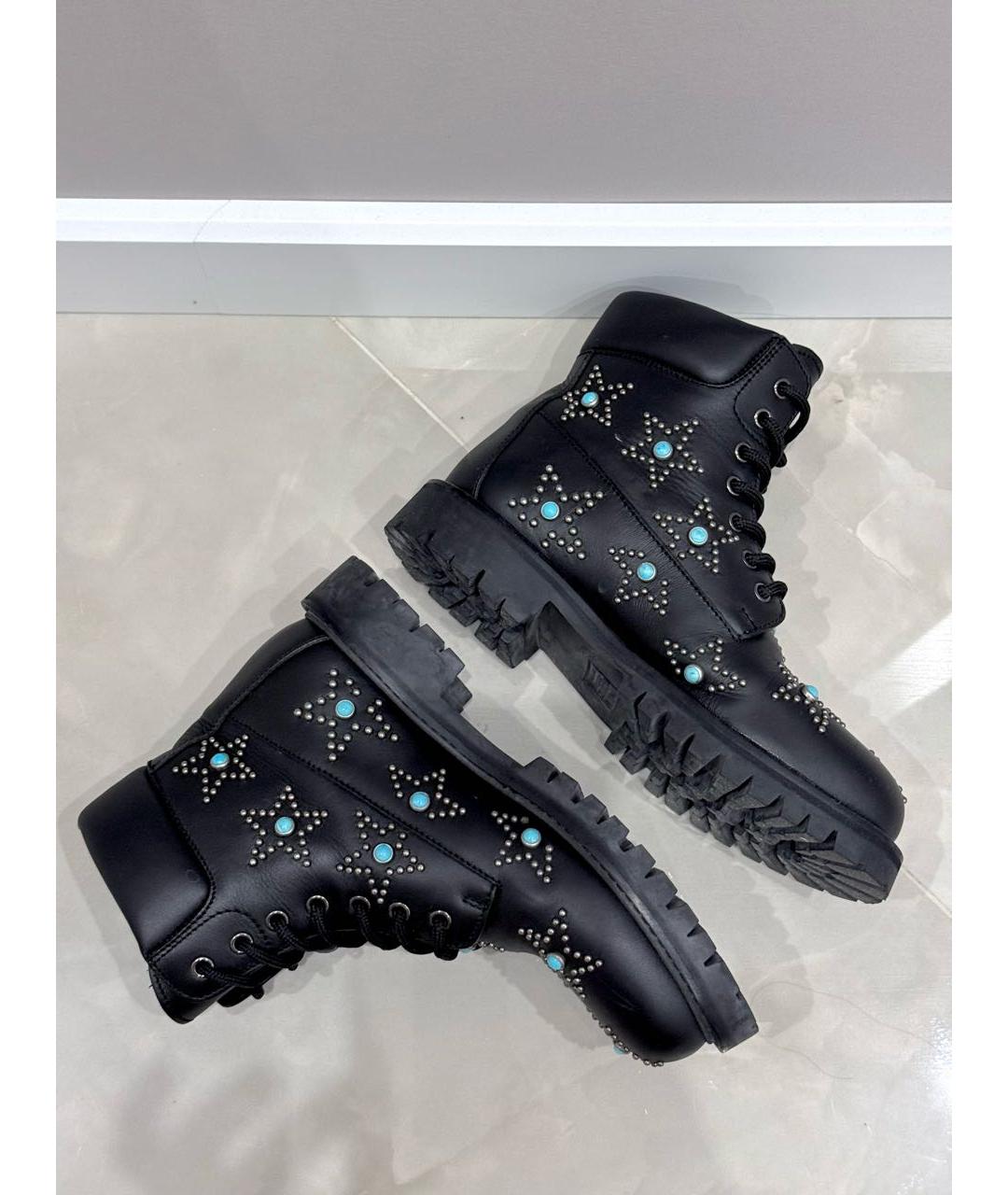 VALENTINO Черные кожаные ботинки, фото 6