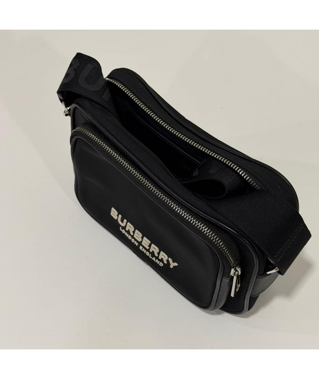 BURBERRY Черная нейлоновая сумка на плечо, фото 2