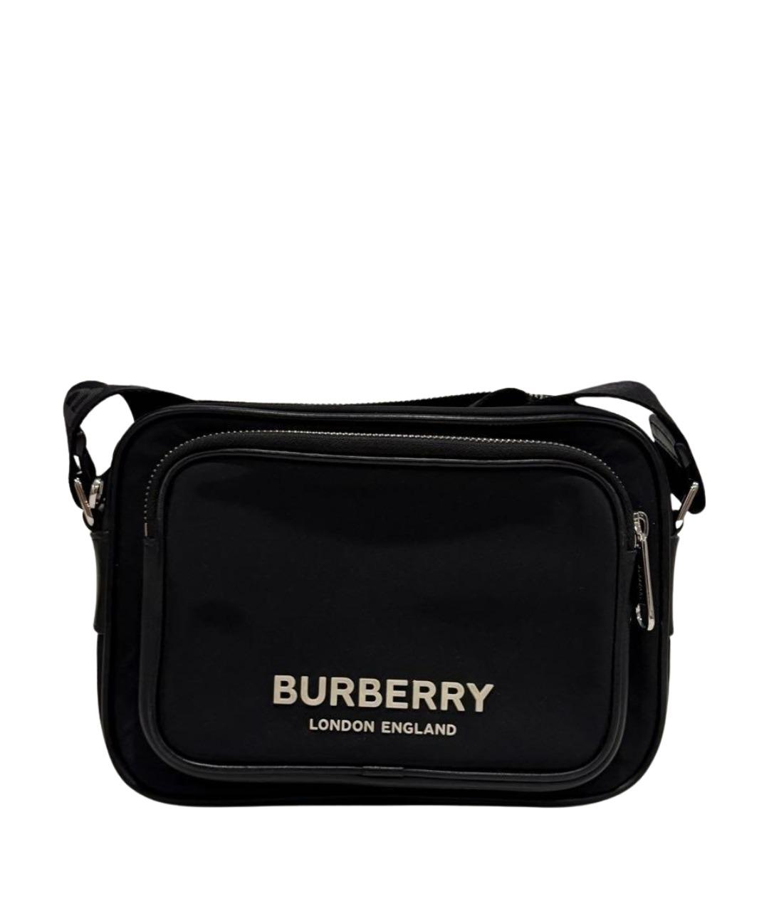 BURBERRY Черная нейлоновая сумка на плечо, фото 1