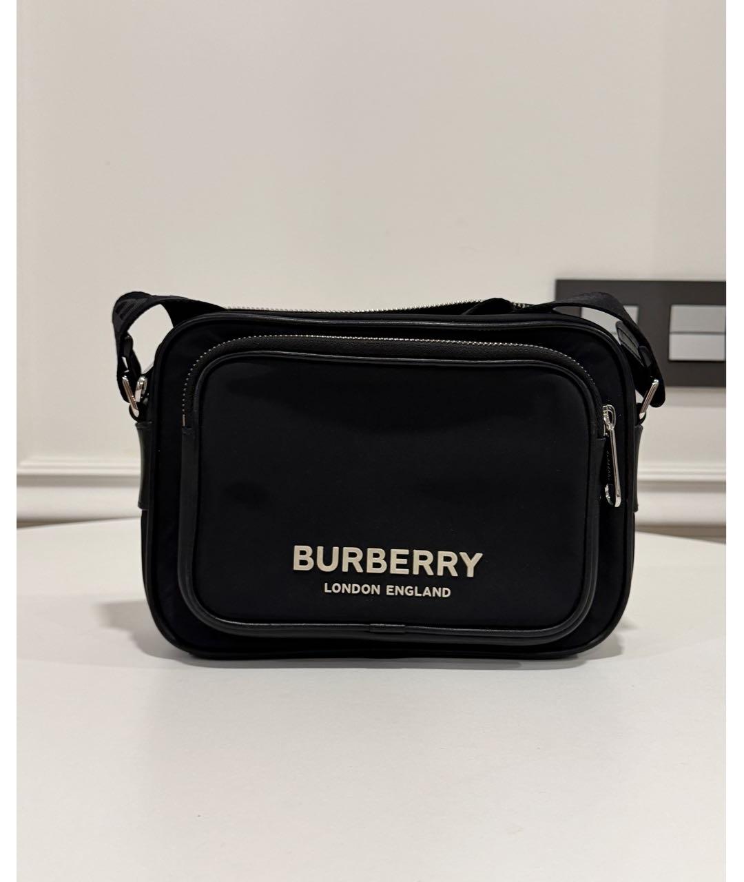 BURBERRY Черная нейлоновая сумка на плечо, фото 6