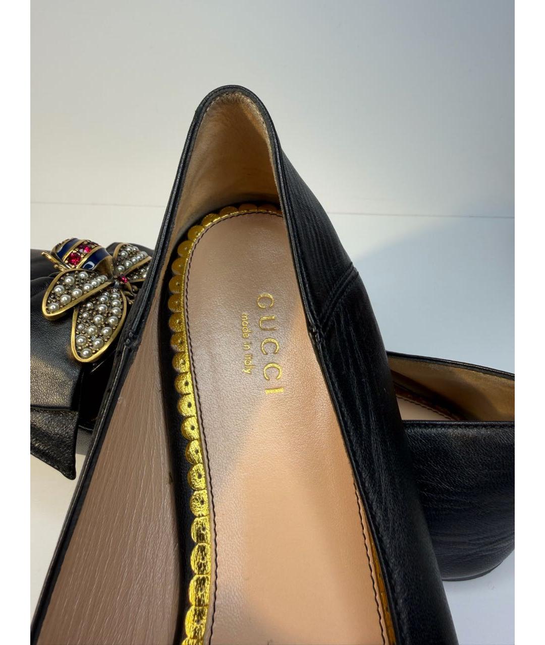 GUCCI Черные кожаные балетки, фото 5