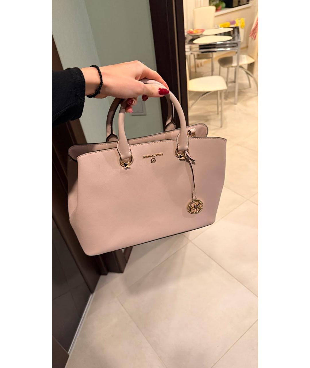 MICHAEL KORS Розовая кожаная сумка тоут, фото 3