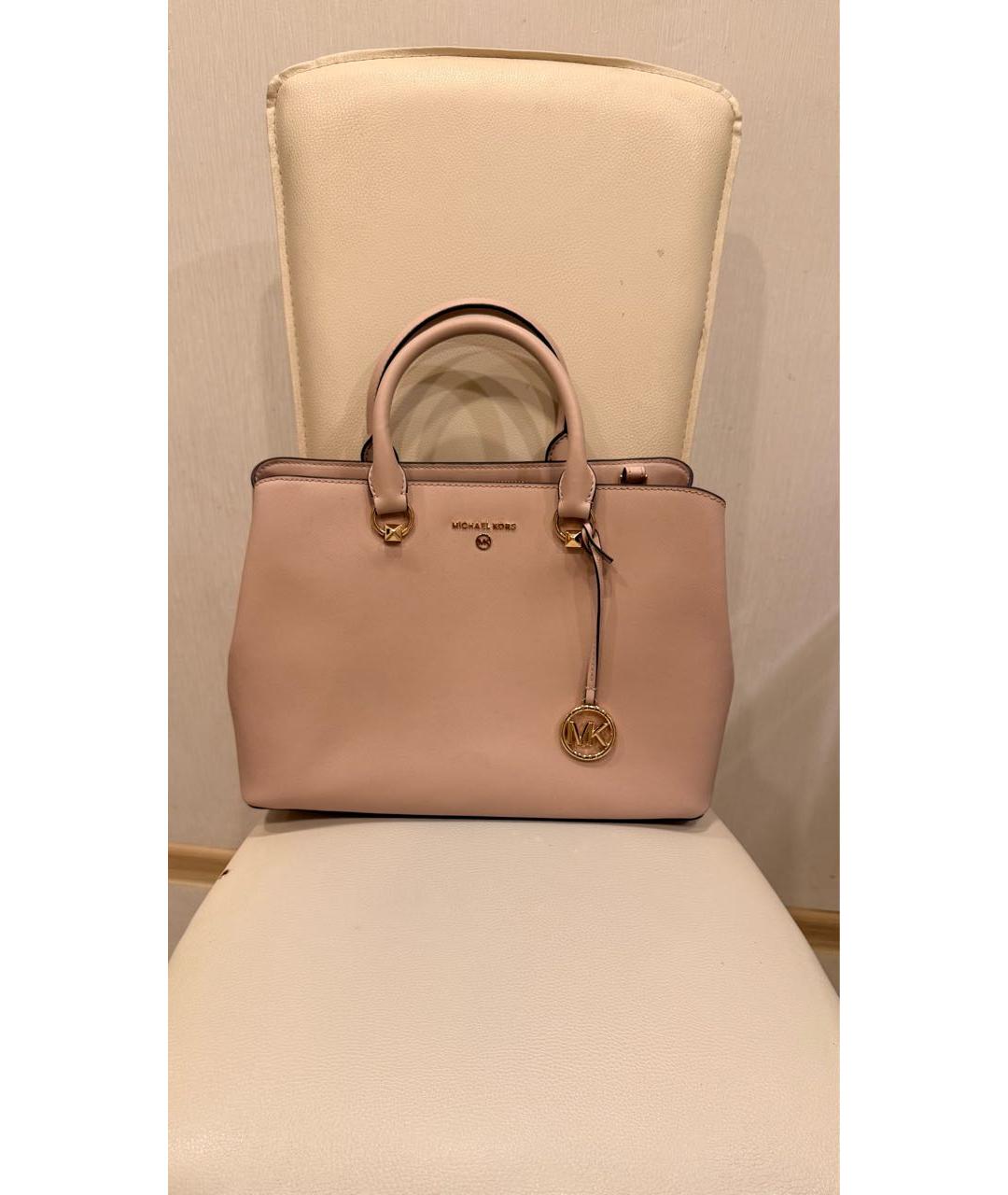MICHAEL KORS Розовая кожаная сумка тоут, фото 6