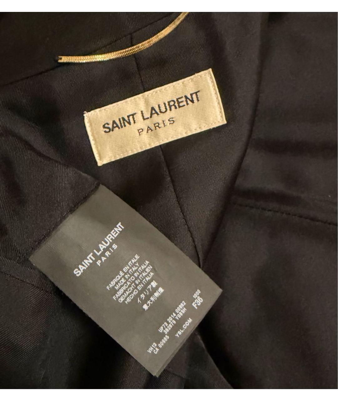 SAINT LAURENT Черный шерстяной жакет/пиджак, фото 4
