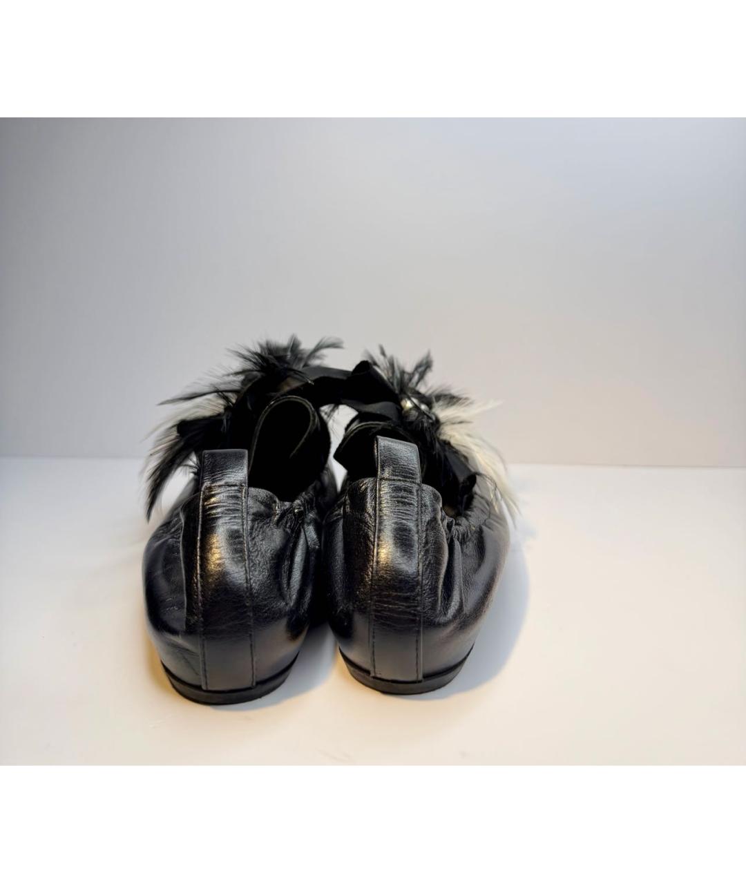 LANVIN Черные кожаные балетки, фото 4