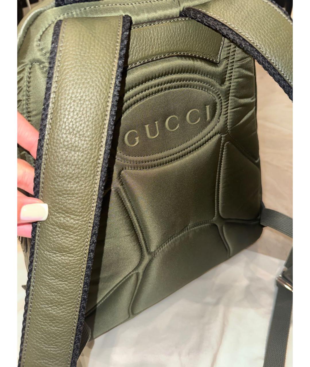 GUCCI Зеленый кожаный рюкзак, фото 2