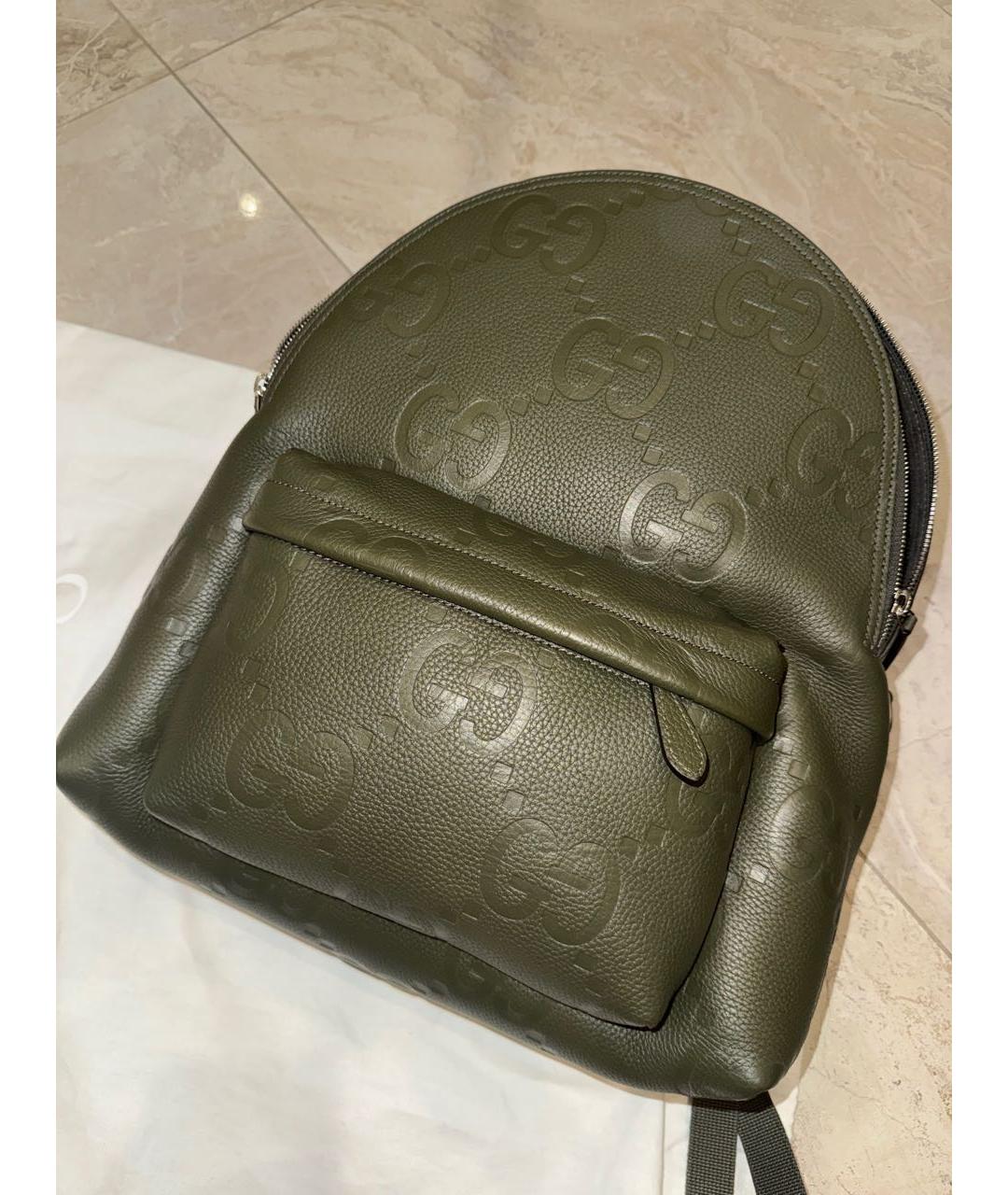GUCCI Зеленый кожаный рюкзак, фото 5