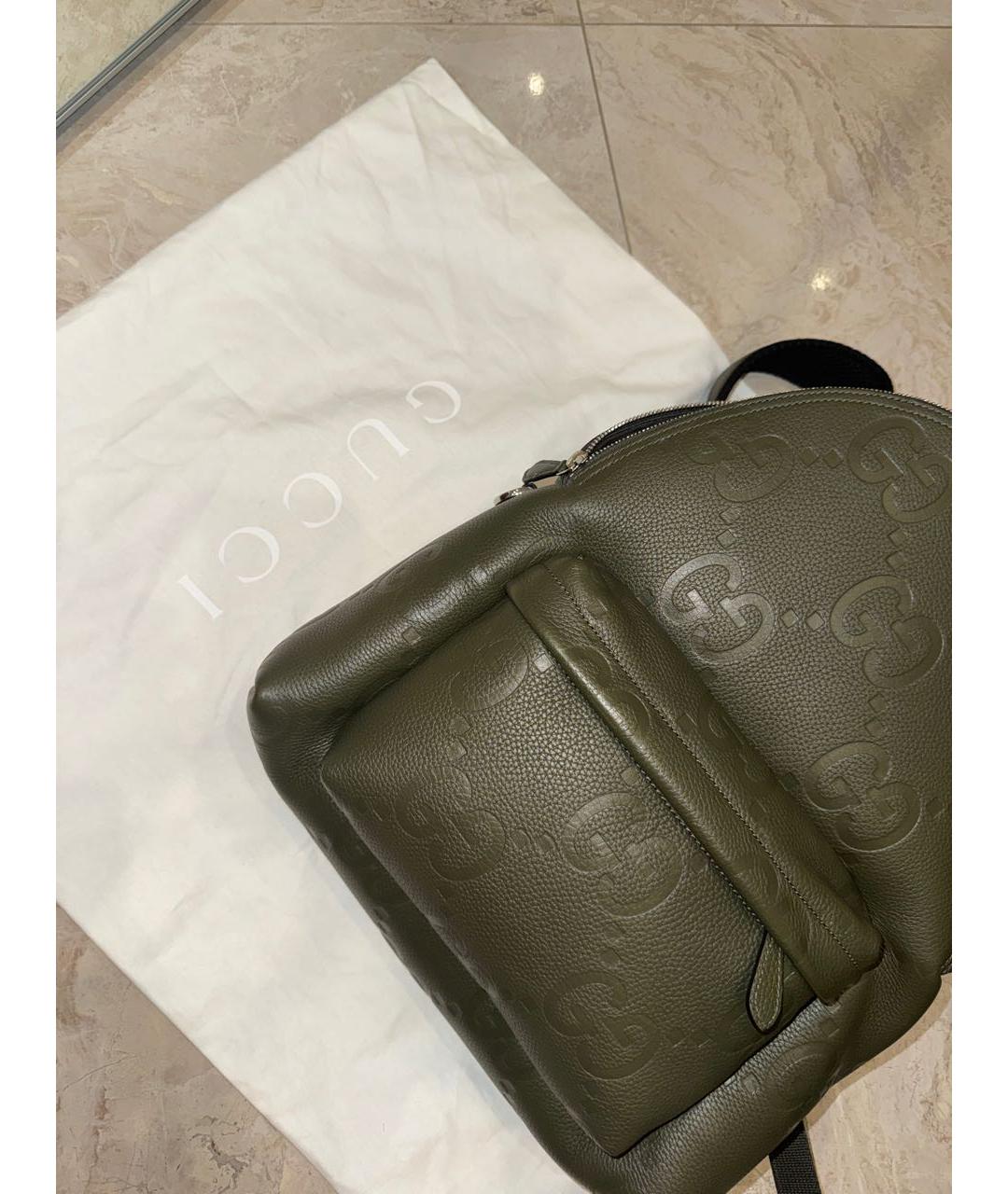 GUCCI Зеленый кожаный рюкзак, фото 4
