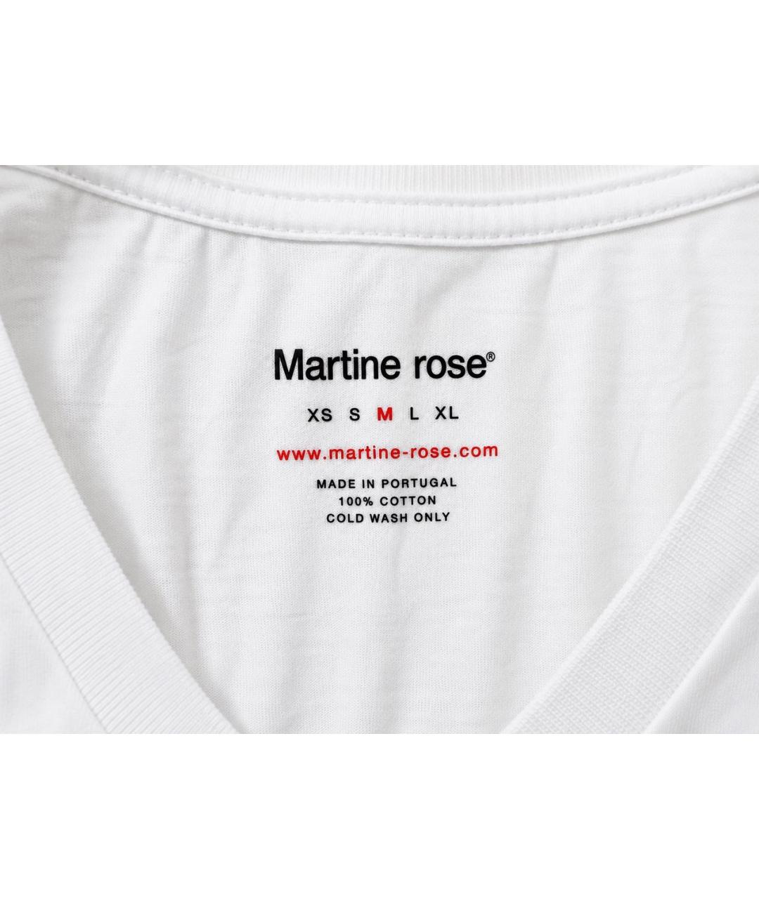 MARTINE ROSE Белая хлопковая футболка, фото 3