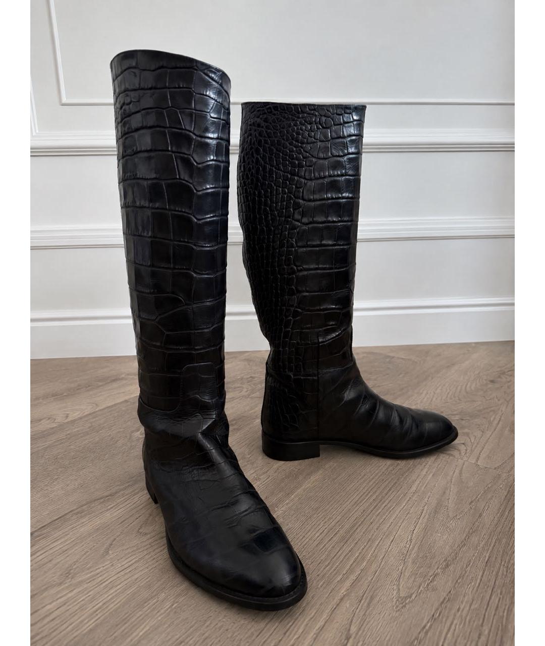 STUART WEITZMAN Темно-синие кожаные сапоги, фото 6
