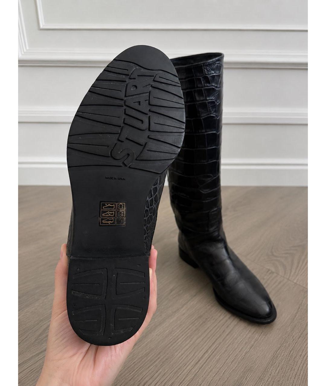 STUART WEITZMAN Темно-синие кожаные сапоги, фото 4