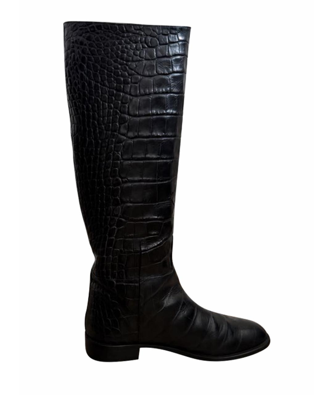 STUART WEITZMAN Темно-синие кожаные сапоги, фото 1