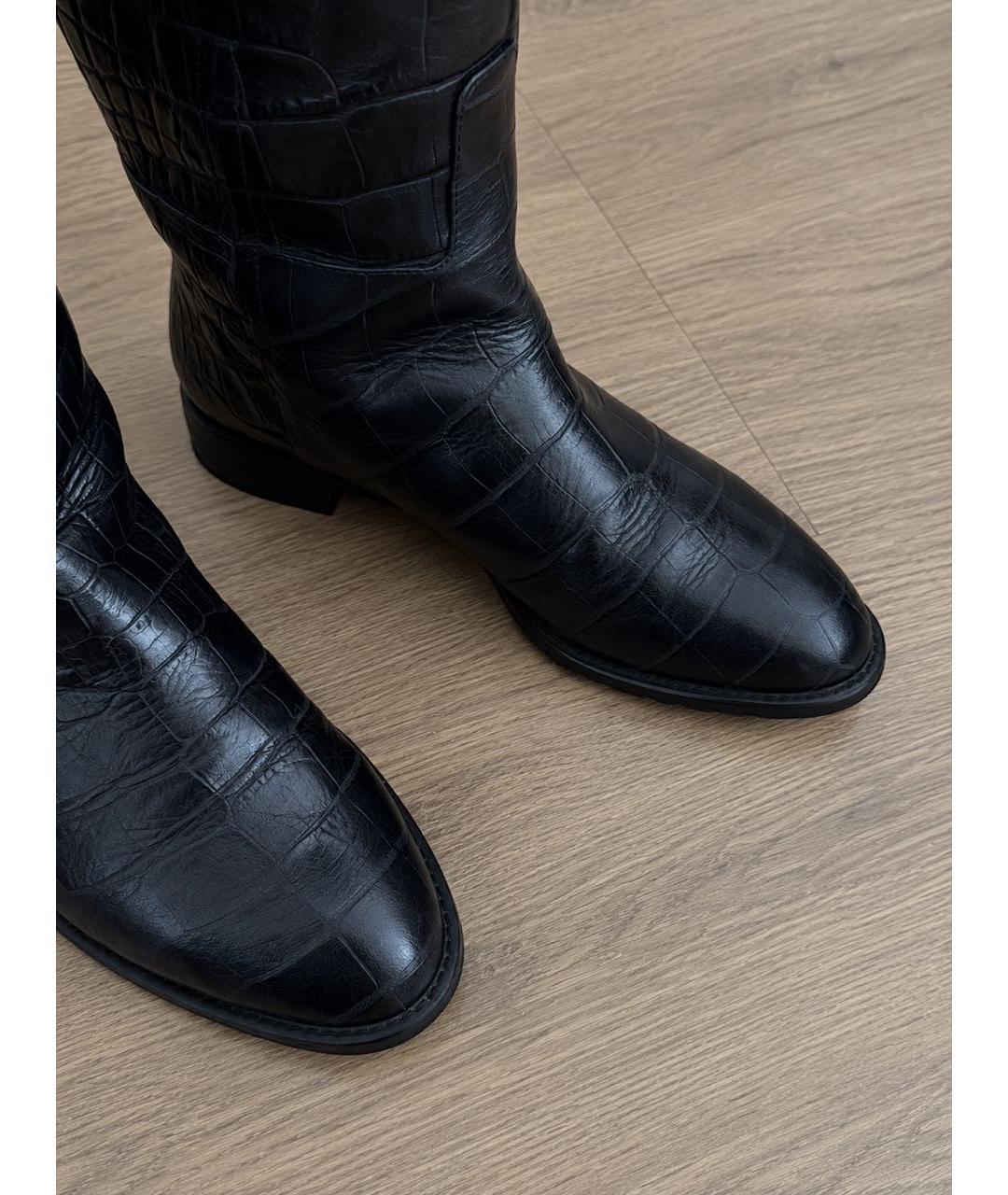 STUART WEITZMAN Темно-синие кожаные сапоги, фото 3