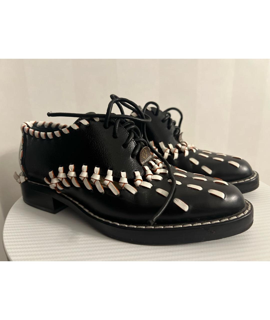 LOUIS VUITTON Черные кожаные брогги и оксфорды, фото 6
