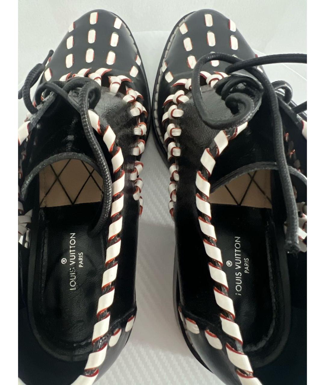 LOUIS VUITTON Черные кожаные брогги и оксфорды, фото 3