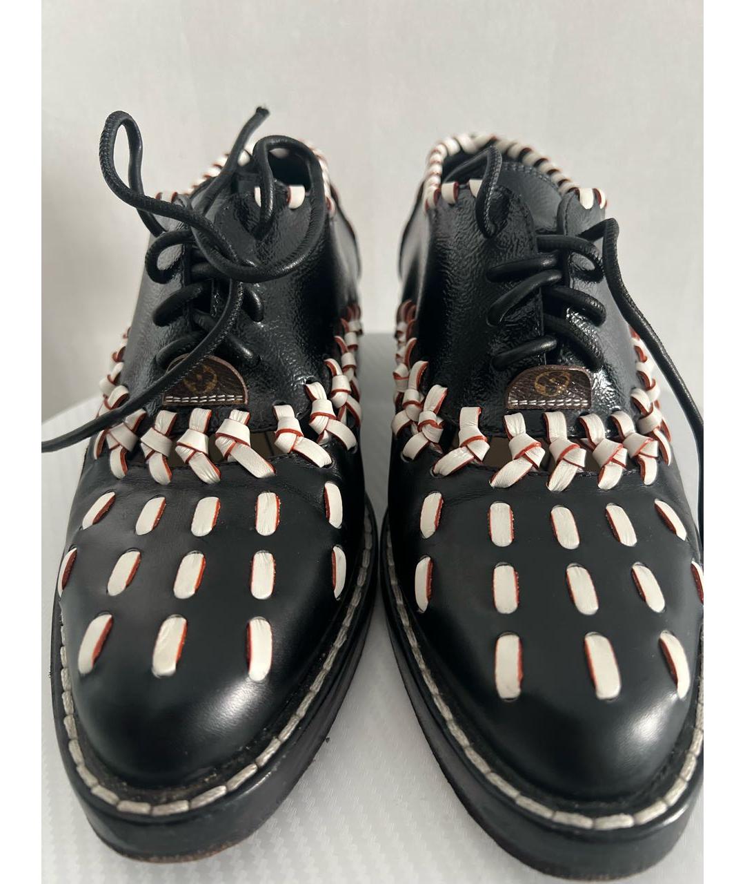 LOUIS VUITTON Черные кожаные брогги и оксфорды, фото 2