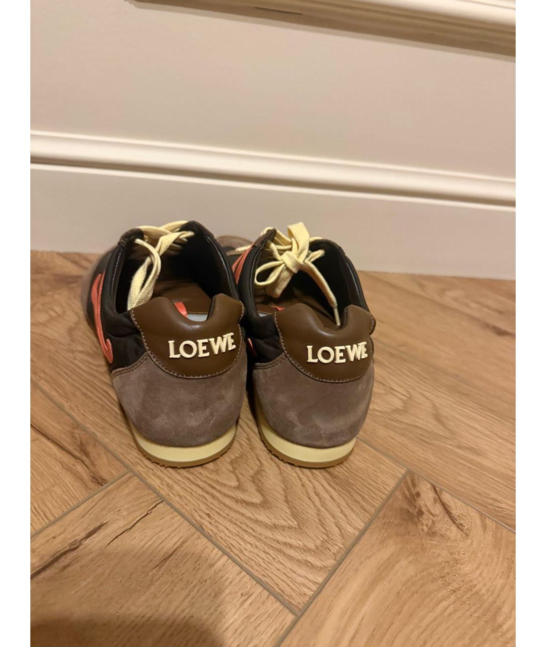 LOEWE Коричневые кроссовки, фото 4