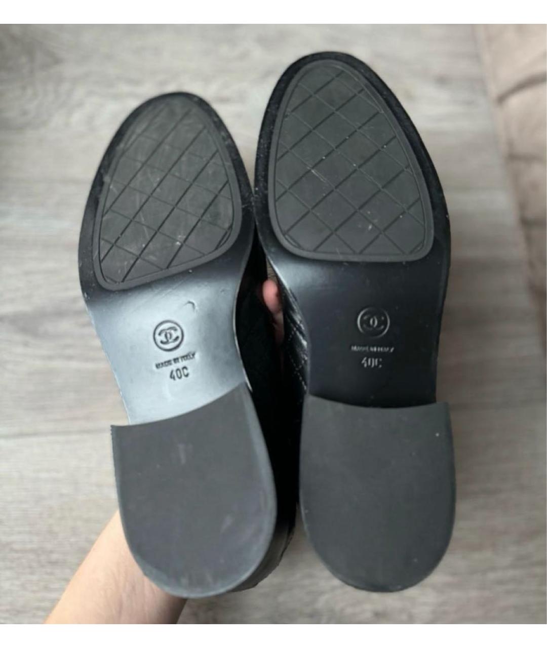 CHANEL Черные кожаные лоферы, фото 4