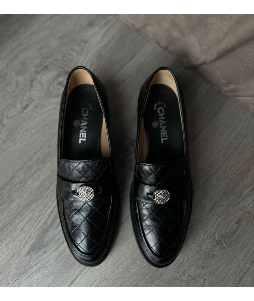 CHANEL Черные кожаные лоферы, фото 7