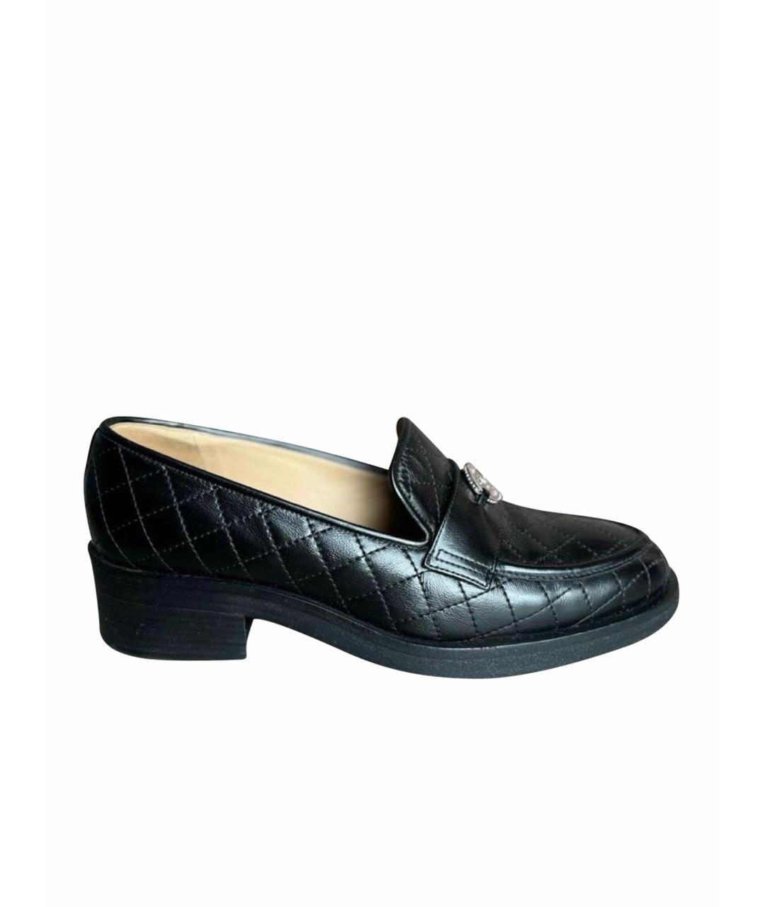 CHANEL Черные кожаные лоферы, фото 1