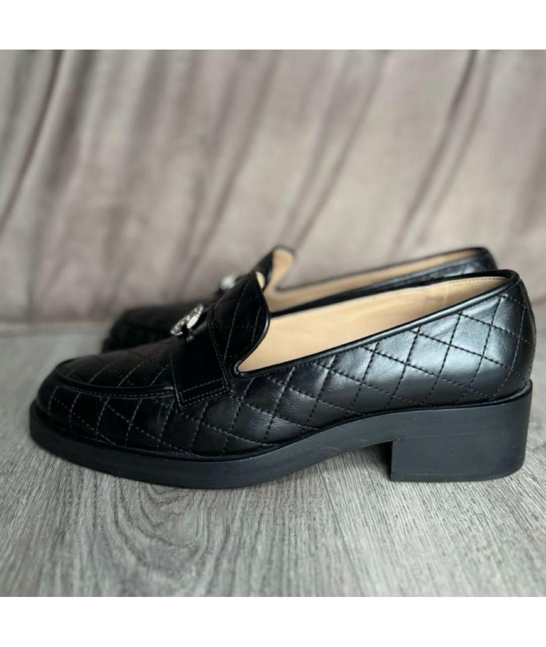 CHANEL Черные кожаные лоферы, фото 8