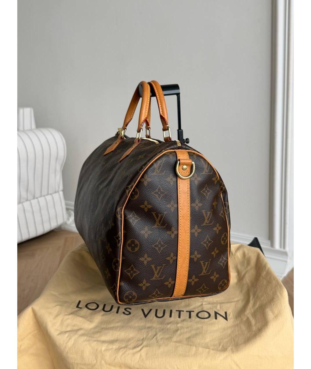 LOUIS VUITTON Коричневая дорожная/спортивная сумка из канвы, фото 5