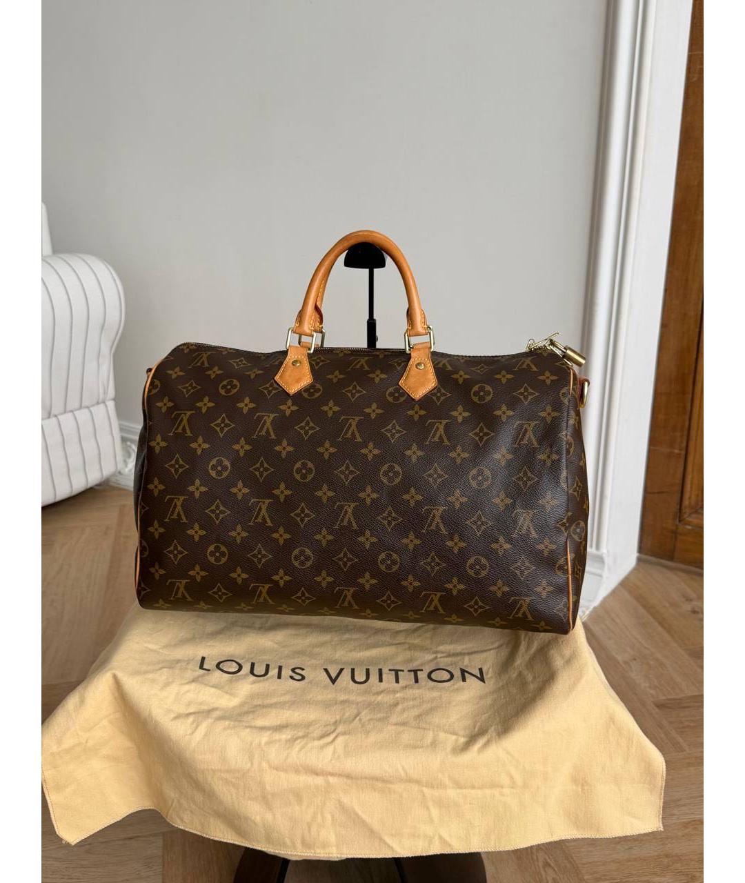 LOUIS VUITTON Коричневая дорожная/спортивная сумка из канвы, фото 9