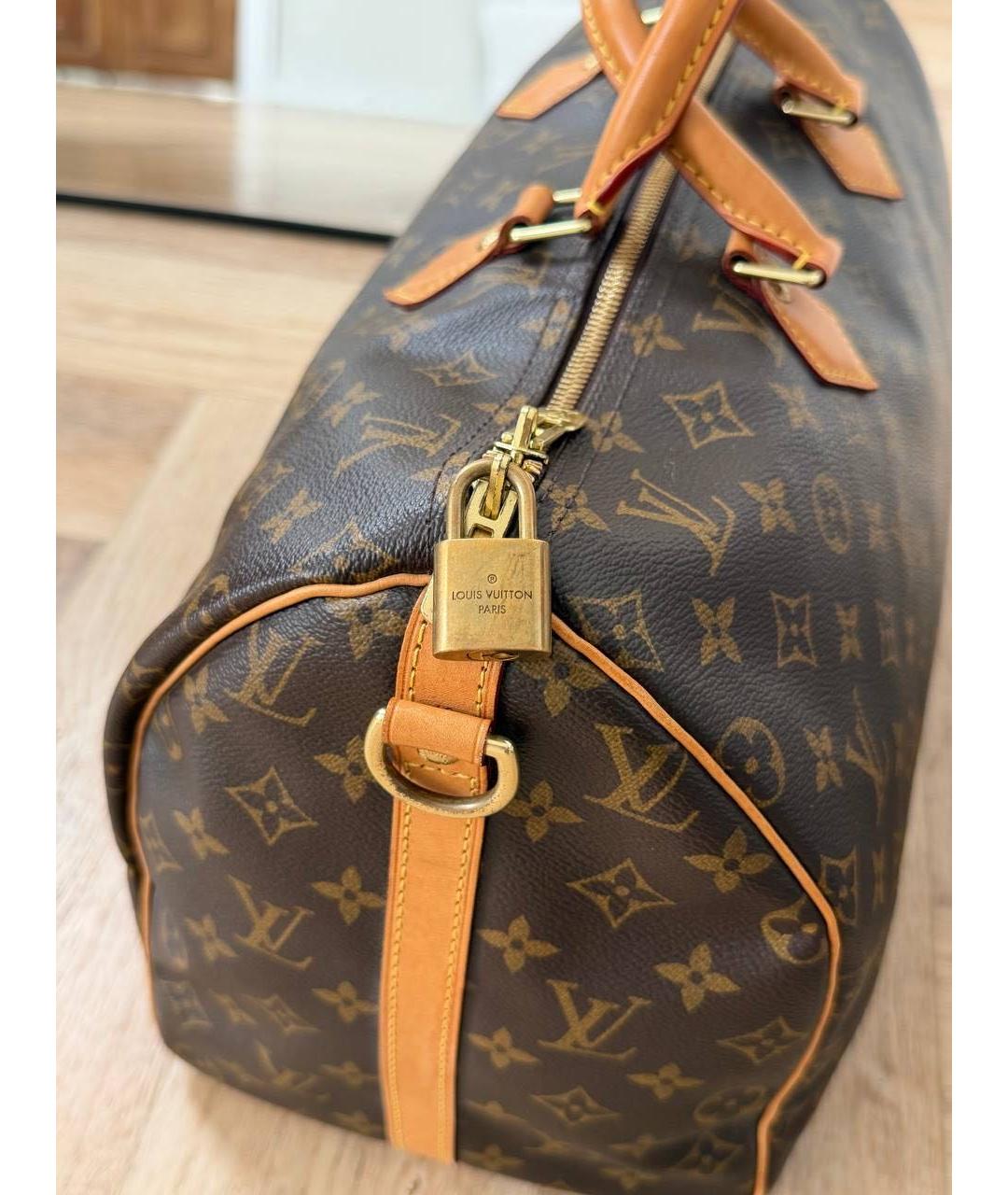 LOUIS VUITTON Коричневая дорожная/спортивная сумка из канвы, фото 7