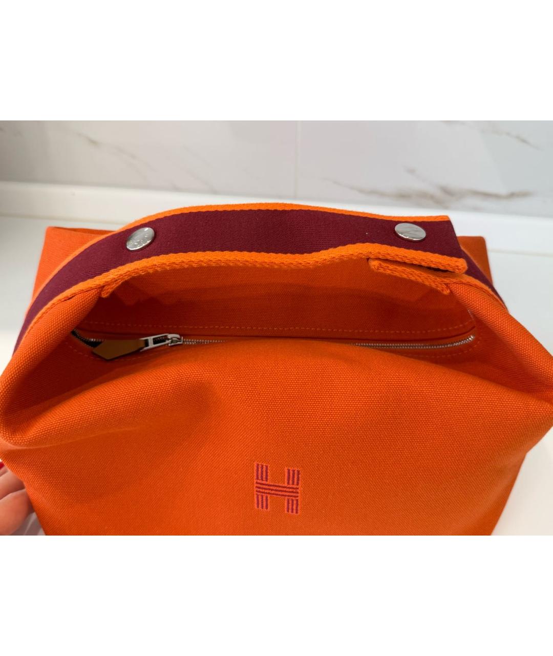 HERMES Оранжевая косметичка, фото 2