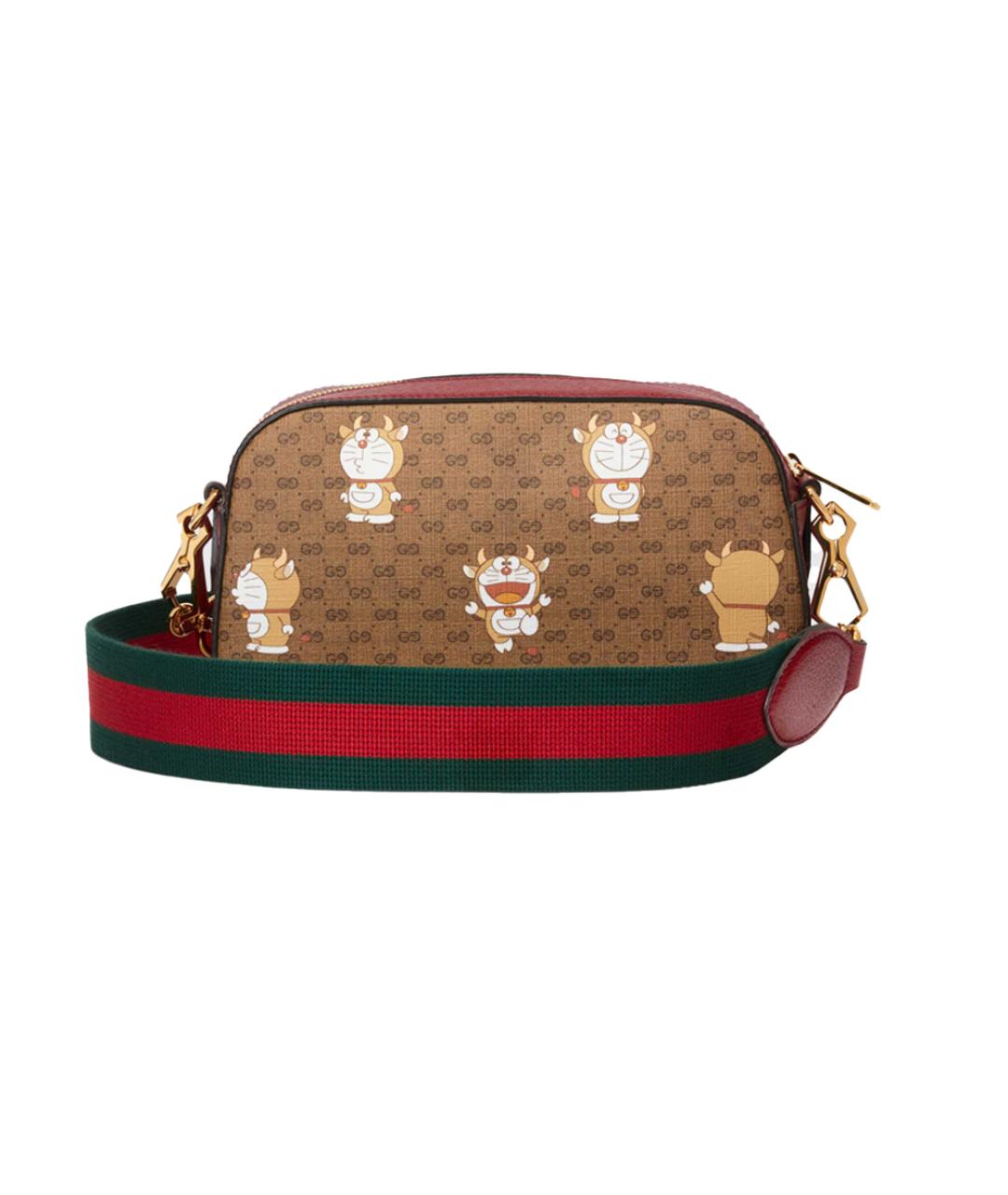 GUCCI Коричневая сумка через плечо из канвы, фото 3