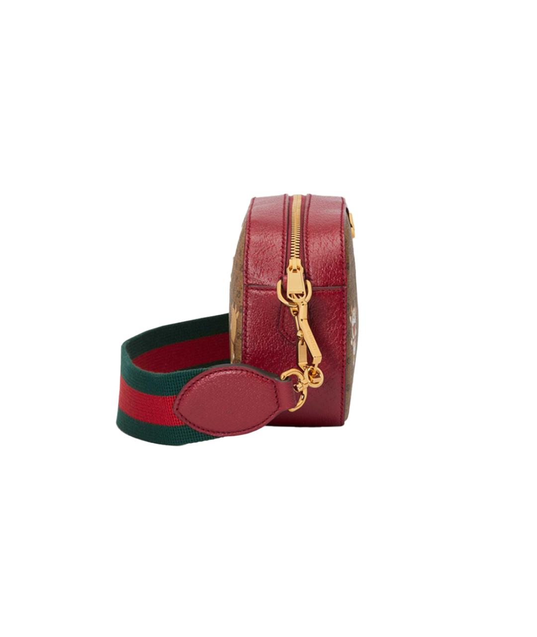 GUCCI Коричневая сумка через плечо из канвы, фото 4