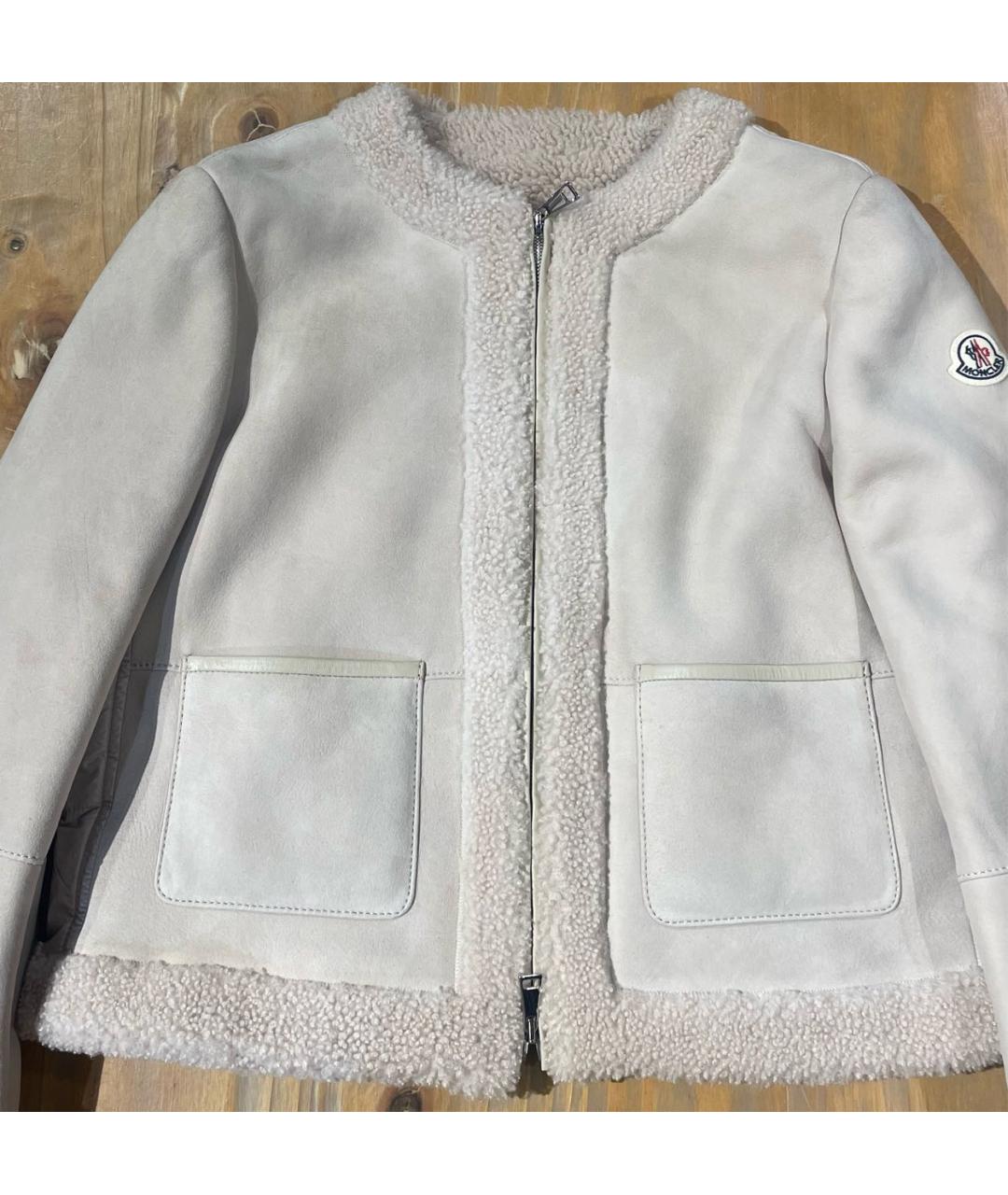 MONCLER Бежевая меховая дубленка/шуба, фото 3