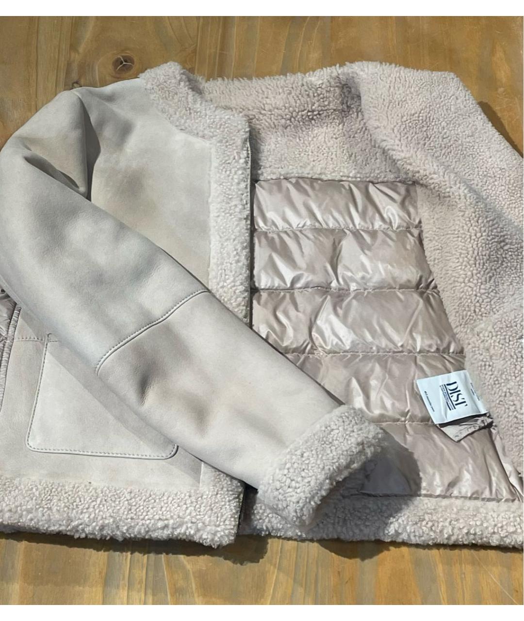 MONCLER Бежевая меховая дубленка/шуба, фото 5