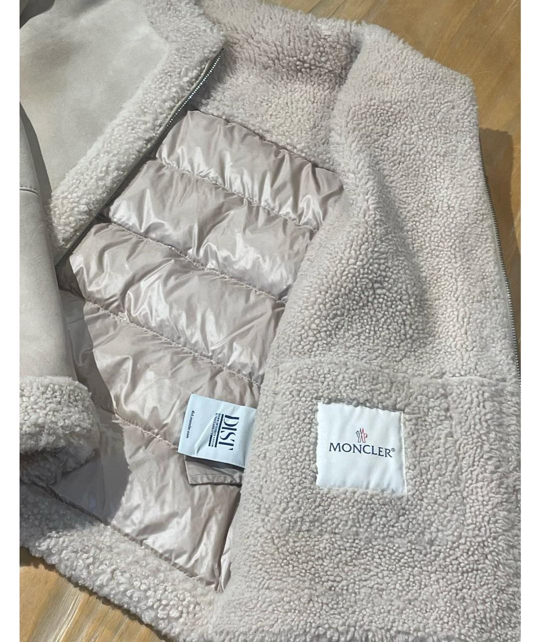 MONCLER Бежевая меховая дубленка/шуба, фото 6