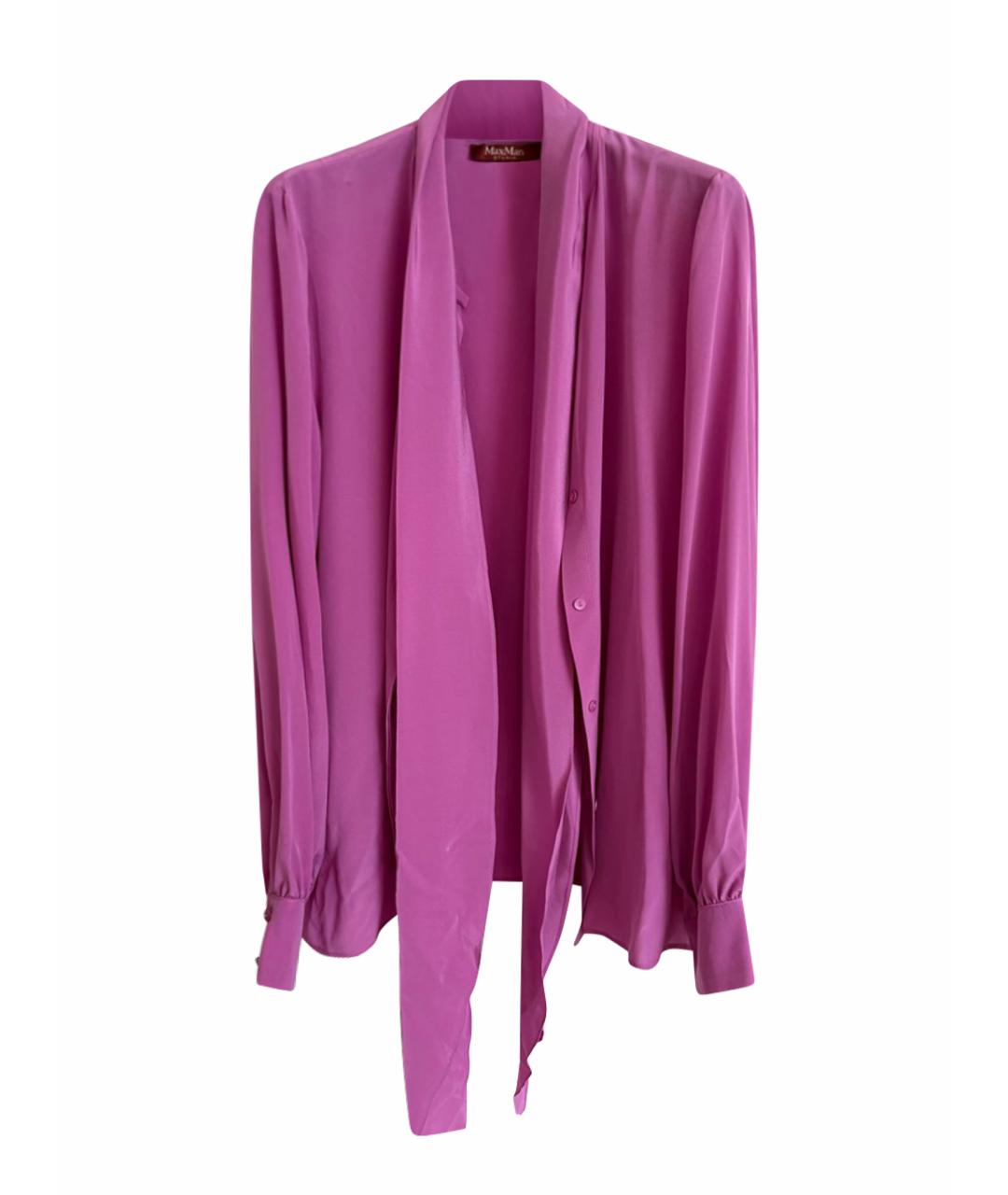 MAX MARA STUDIO Фуксия шелковая блузы, фото 1