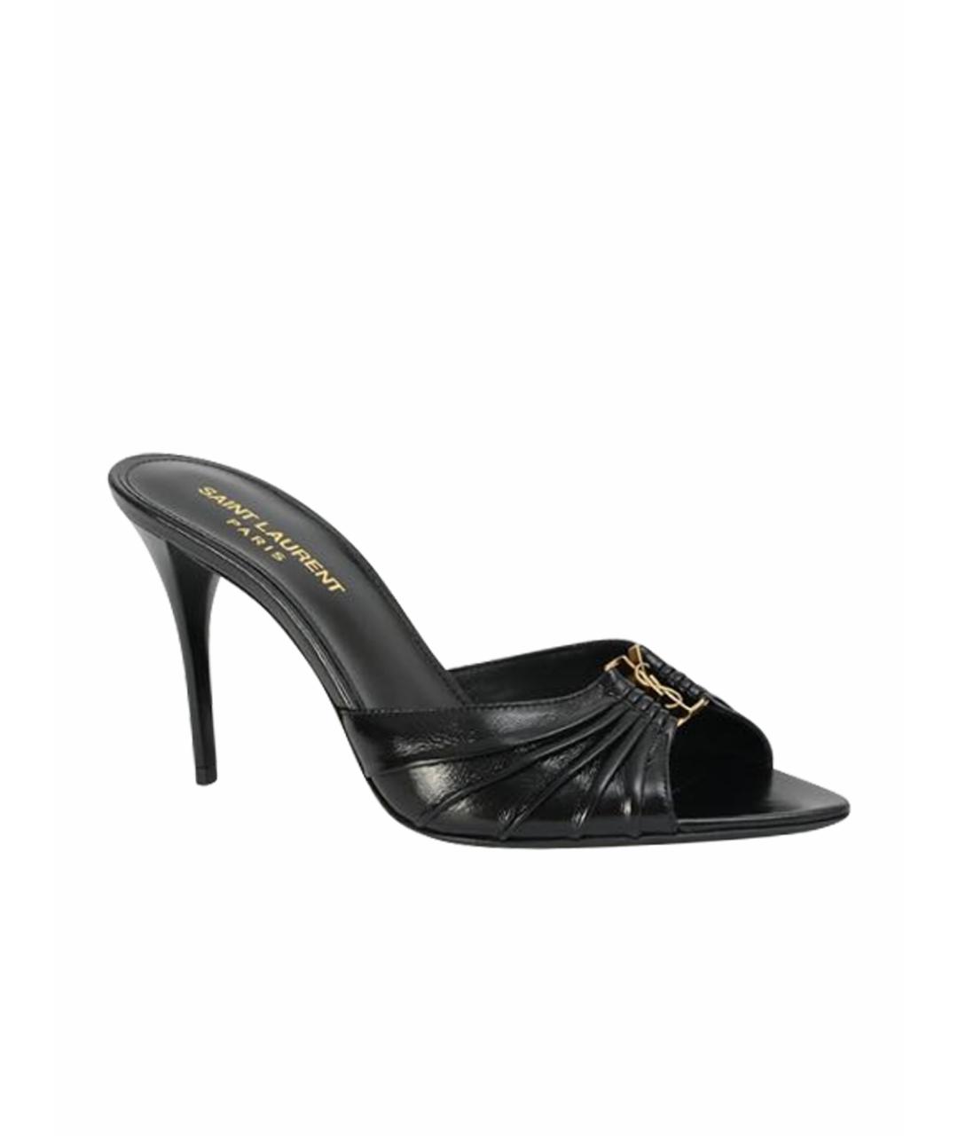 SAINT LAURENT Черные мюли, фото 9
