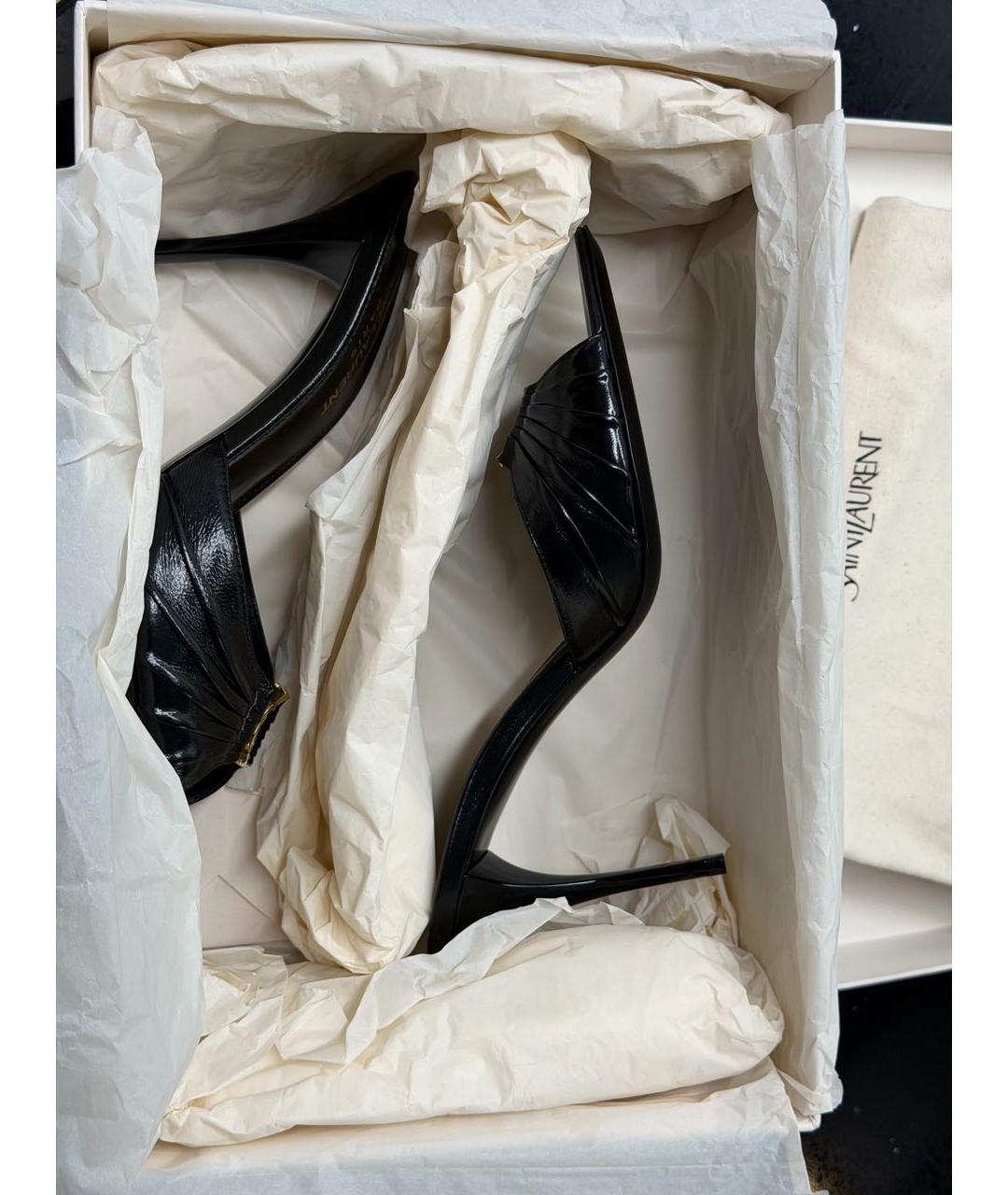 SAINT LAURENT Черные мюли, фото 8