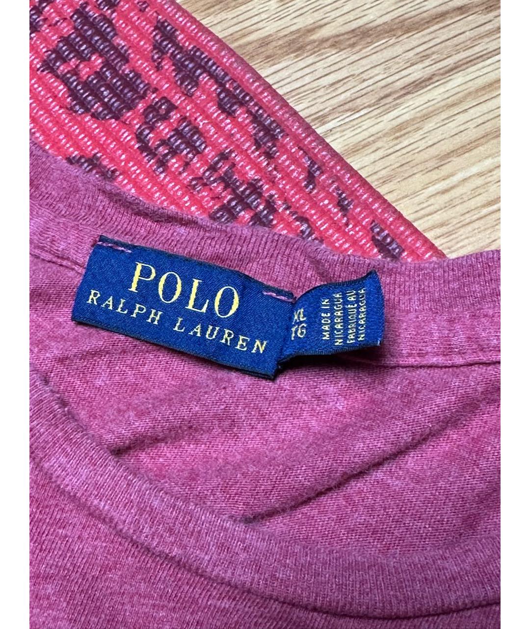 POLO RALPH LAUREN Коралловая хлопковая футболка, фото 8