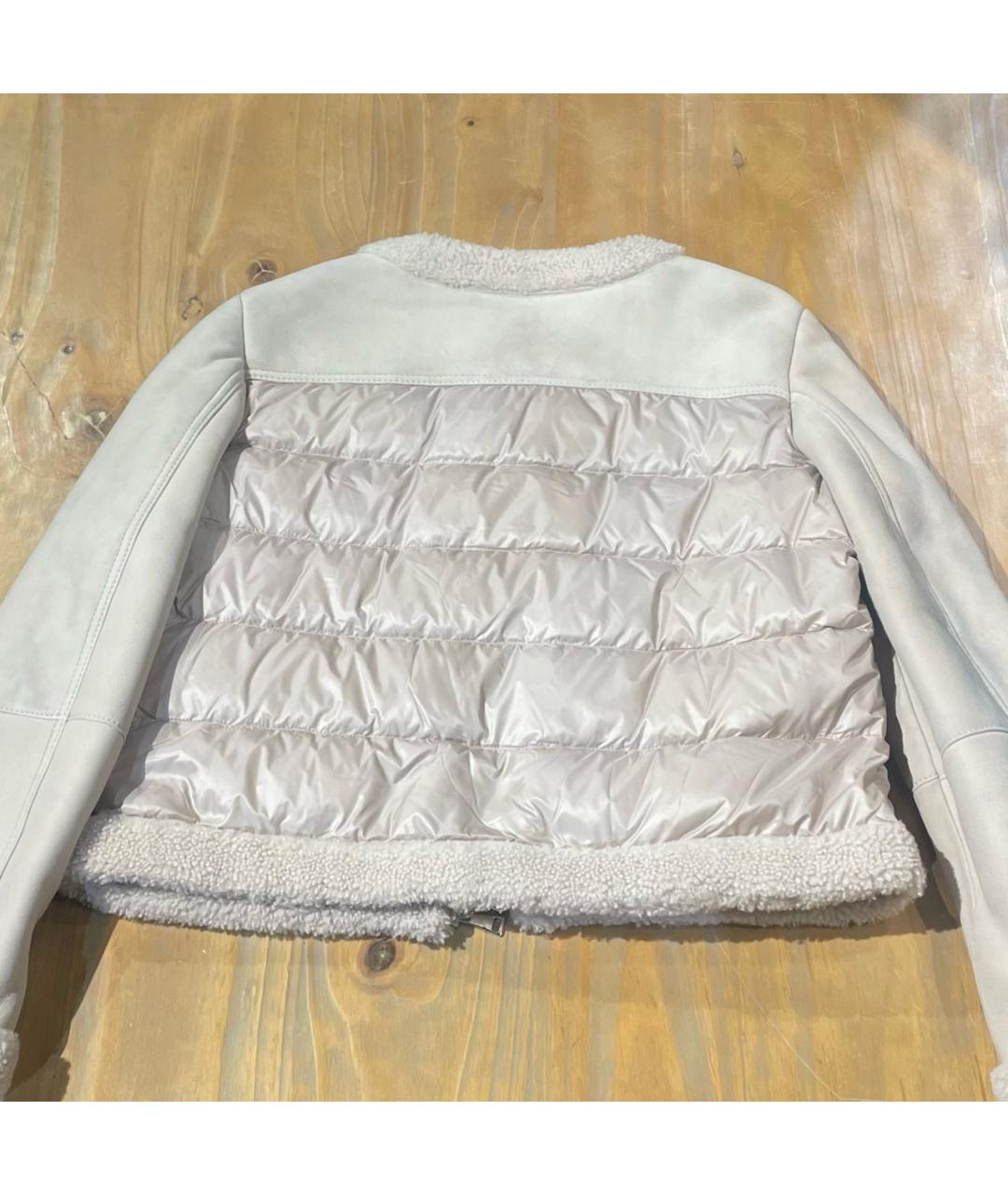 MONCLER Бежевая меховая дубленка, фото 2