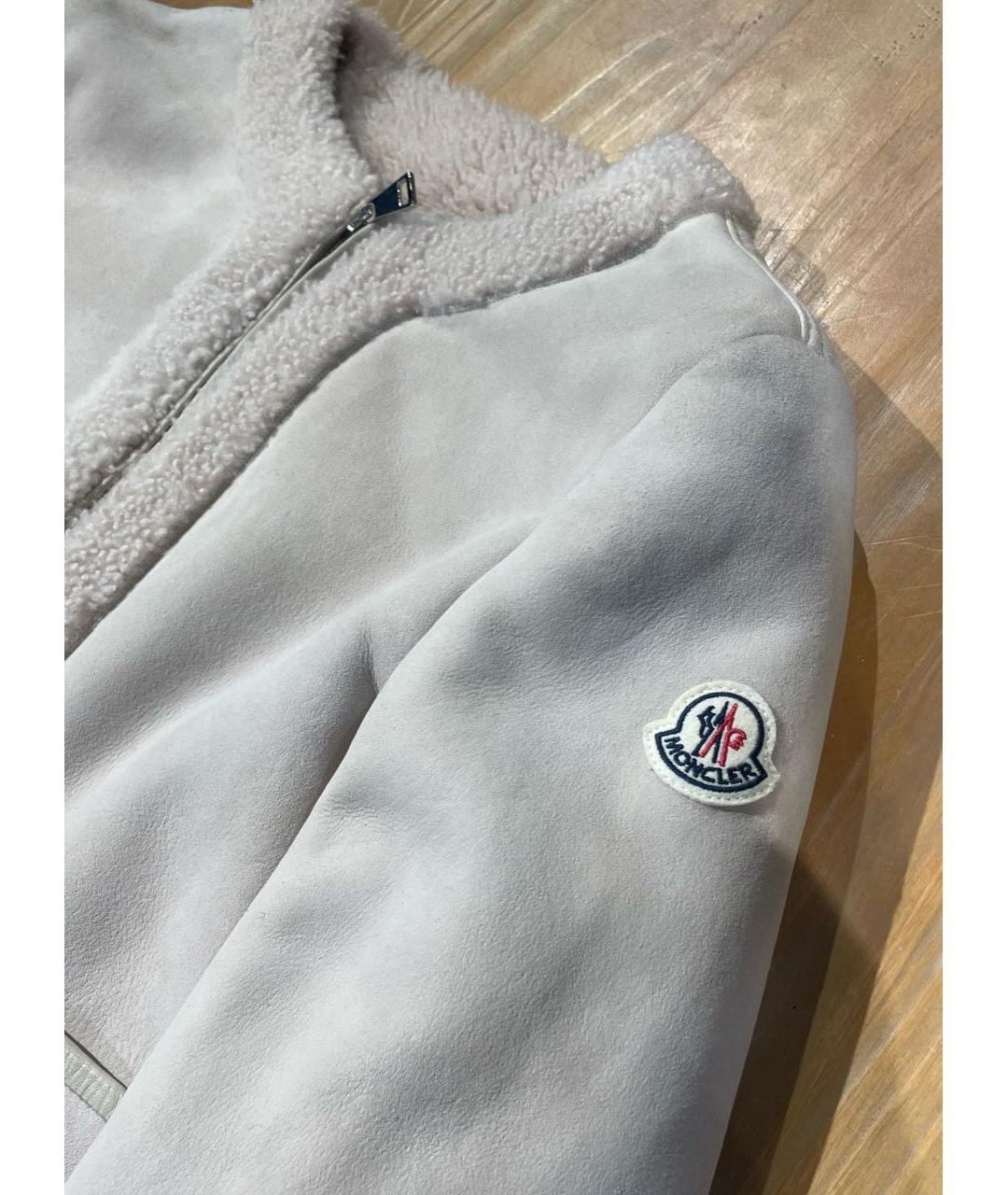 MONCLER Бежевая меховая дубленка, фото 8