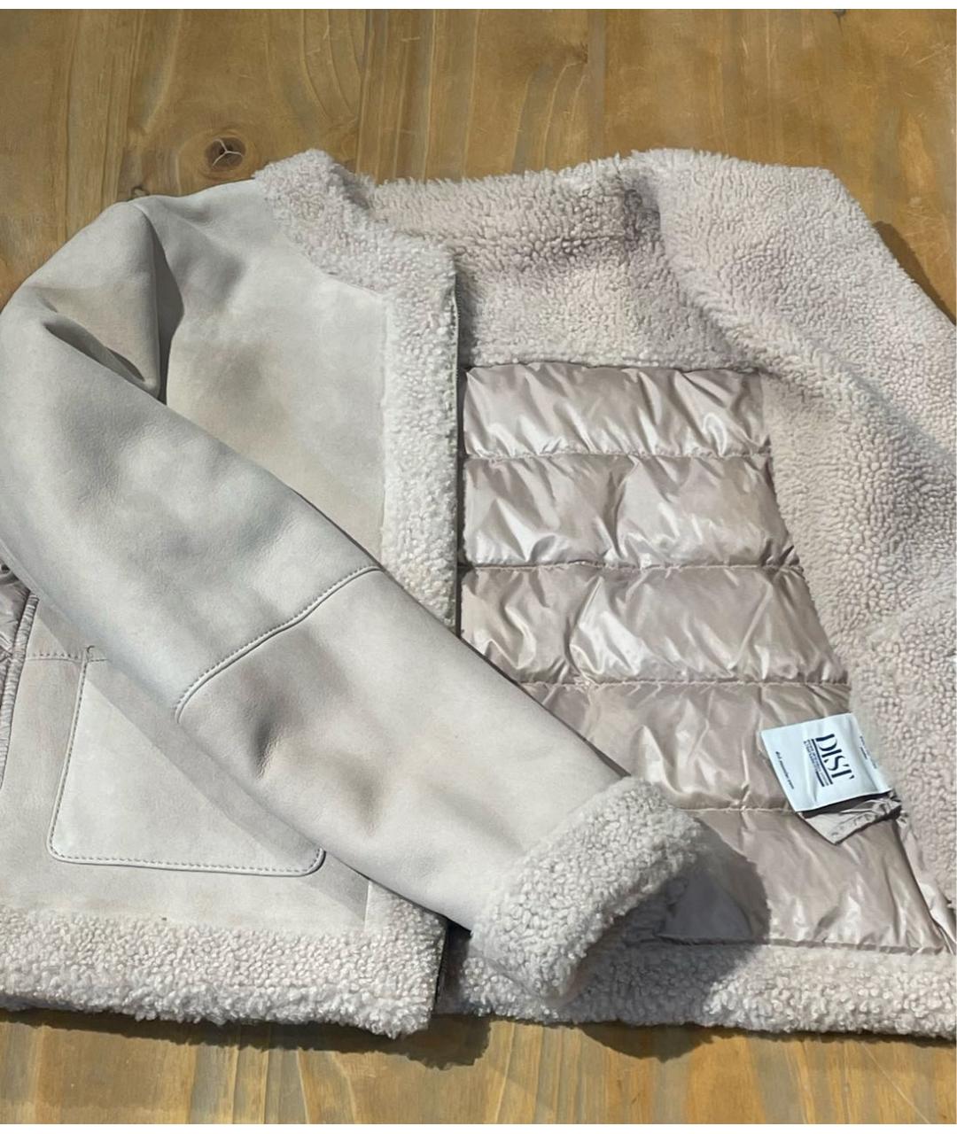 MONCLER Бежевая меховая дубленка, фото 3