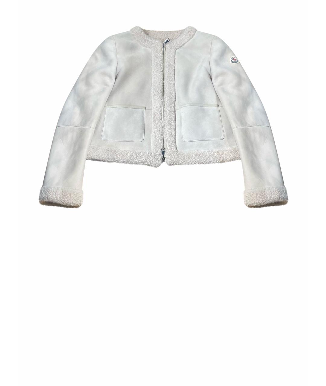 MONCLER Бежевая меховая дубленка, фото 1
